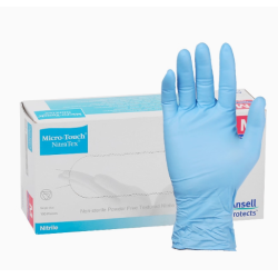 Ansell 447X Disposable Powder-Free Nitrile Gloves – Extra Thick, High Comfort, for Household Cleaning & Laboratory Use